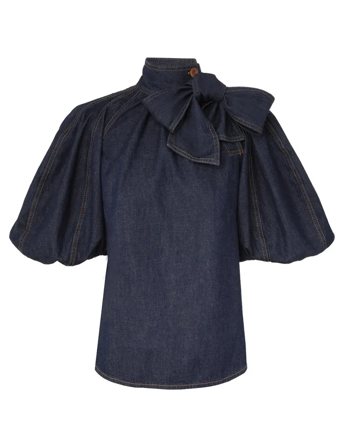 Women Zimmermann Clothing Illustration Tie Neck Blouse Ink