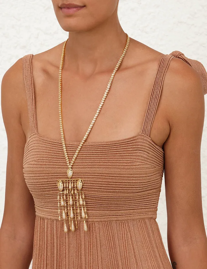 Women Zimmermann Clothing Ottie Metallic Tie Dress Rose