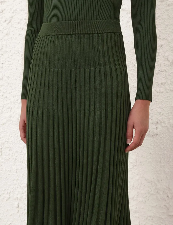 Women Zimmermann Clothing Pleated Midi Skirt Forest