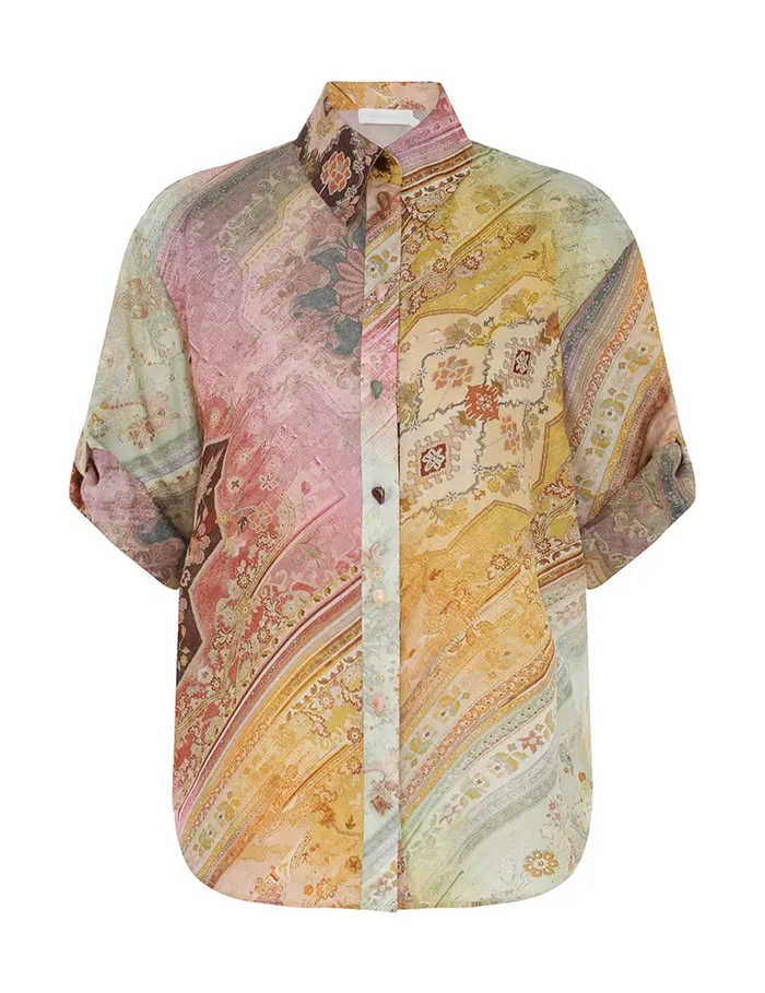 Women Zimmermann Clothing Tallow Relaxed Shirt Ombre Multi