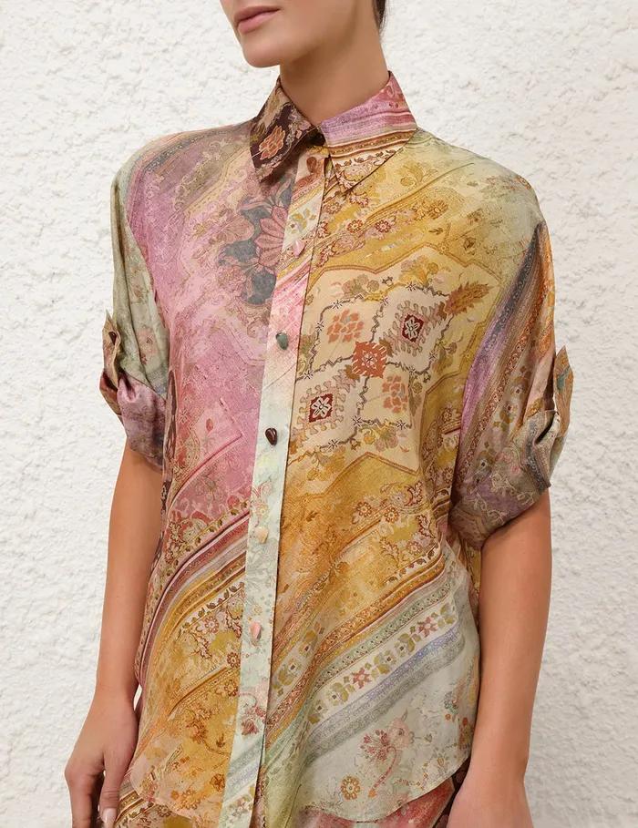 Women Zimmermann Clothing Tallow Relaxed Shirt Ombre Multi