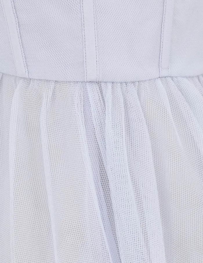 Women Zimmermann Clothing Tulle Corset Midi Dress Light Blue