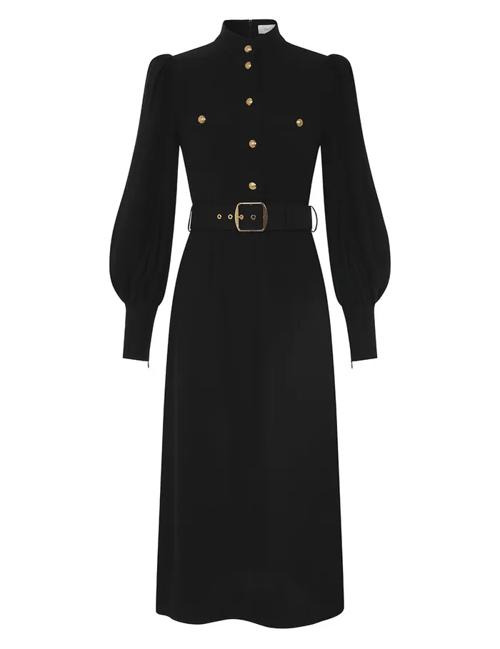 Women Zimmermann Clothing Utility Midi Dress Black
