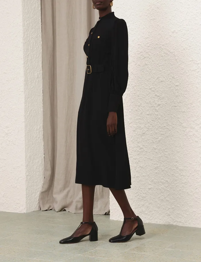 Women Zimmermann Clothing Utility Midi Dress Black