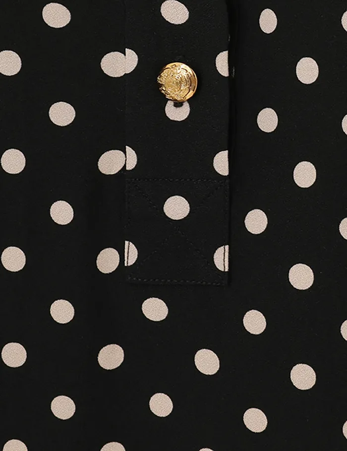 Women Zimmermann Clothing Utility Mini Dress Blackcream Dot
