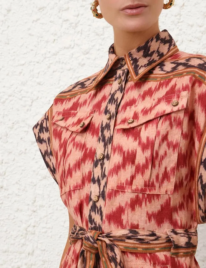 Women Zimmermann Clothing Wylie Pocket Playsuit Red Ikat