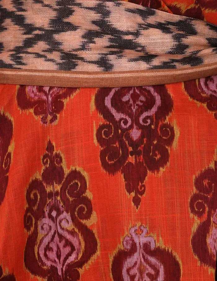 Women Zimmermann Clothing Wylie Wrap Mini Dress Sunset Ikat