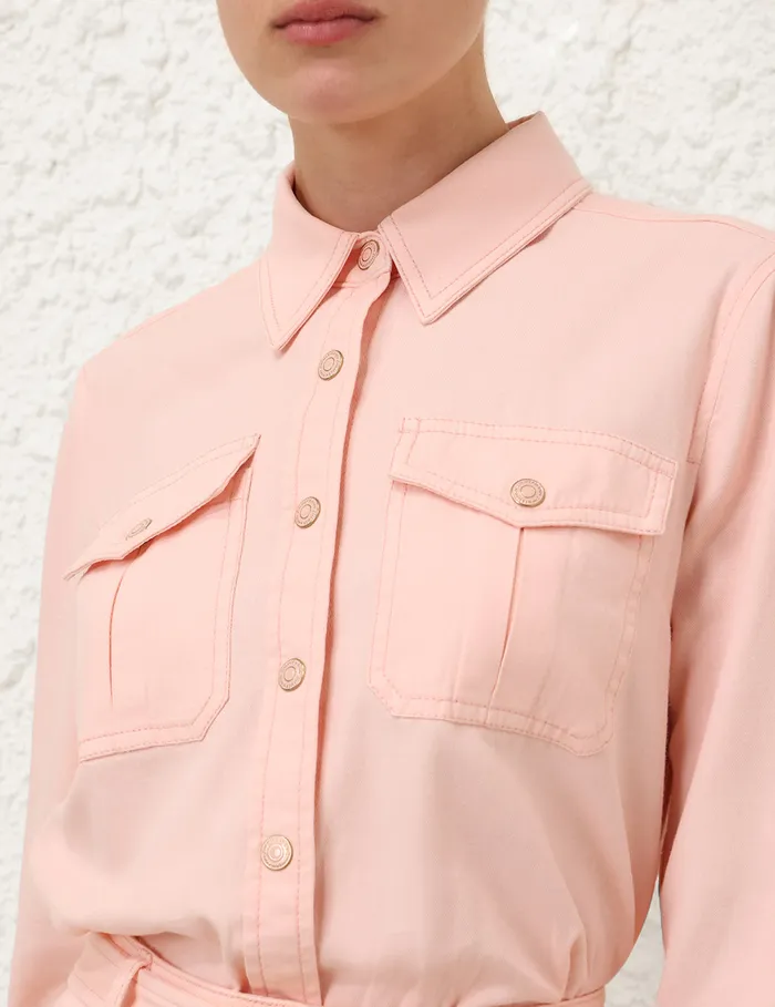 Women Zimmermann Denim Maxine Denim Body Shirt Blush