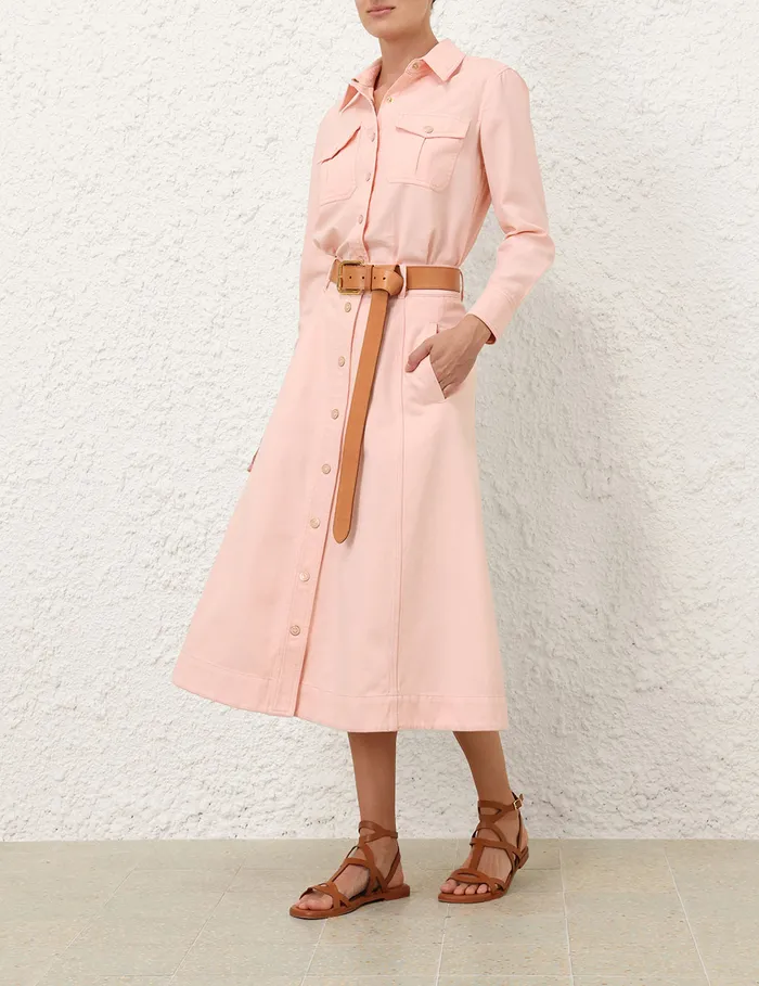 Women Zimmermann Denim Maxine Denim Body Shirt Blush