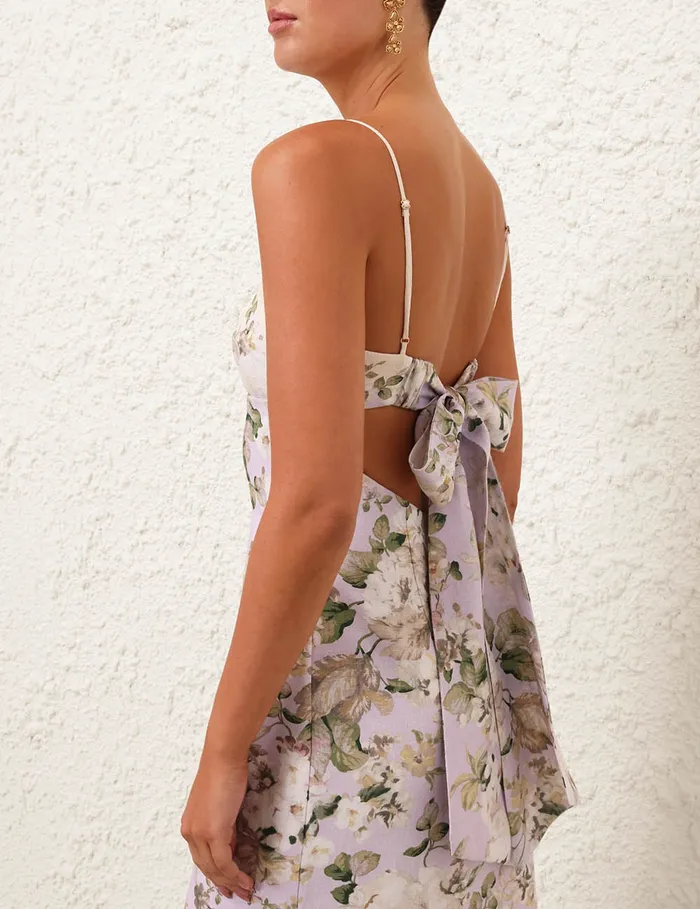 Women Zimmermann Dresses and Coverups Acacia Scallop Midi Dress Lilac Floral