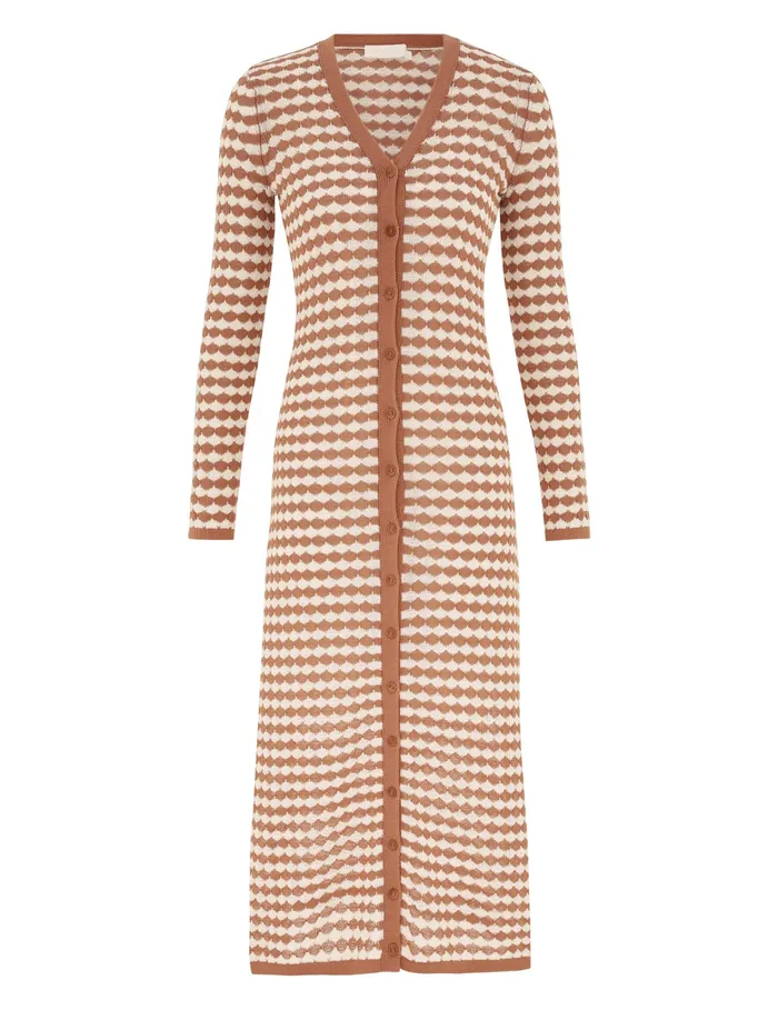 Women Zimmermann Dresses and Coverups Everley Scallop Knit Midi Soft Tancream