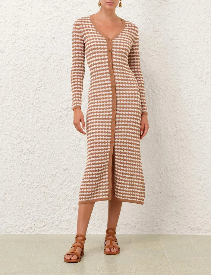 Women Zimmermann Dresses and Coverups Everley Scallop Knit Midi Soft Tancream