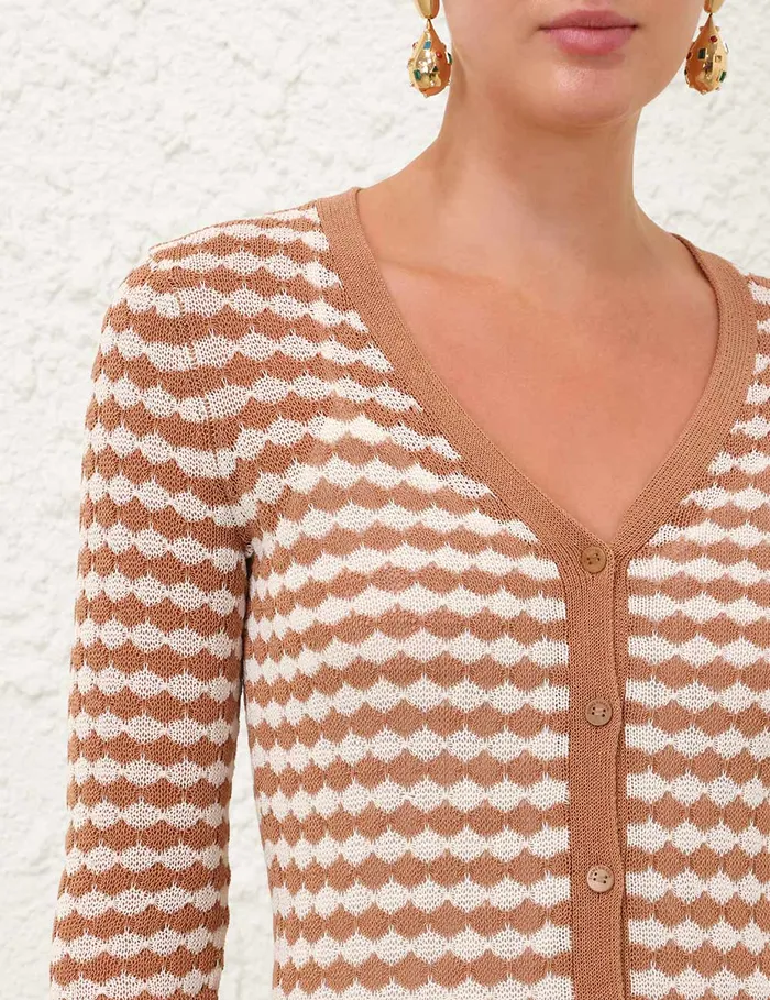 Women Zimmermann Dresses and Coverups Everley Scallop Knit Midi Soft Tancream