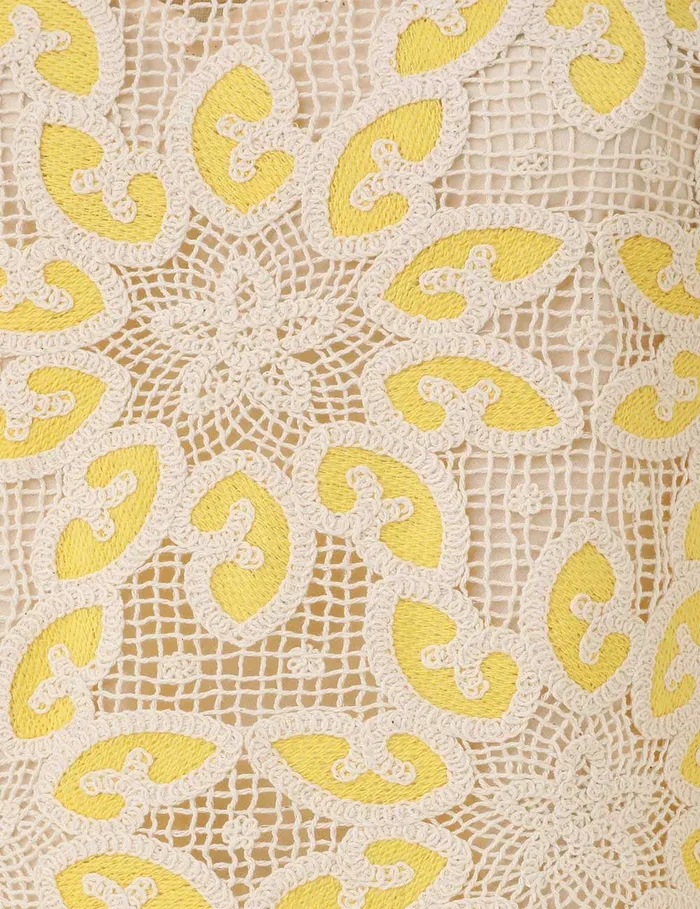 Women Zimmermann Dresses and Coverups Golden Lace Mini Dress Creamyellow