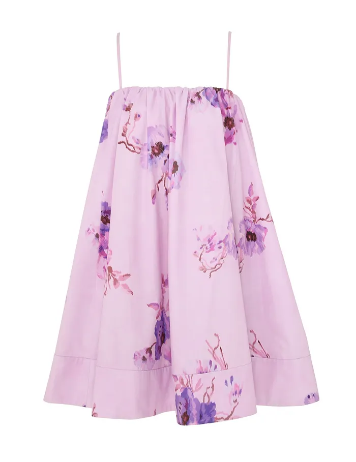 Women Zimmermann Dresses and Coverups Lightburst Puff Mini Dress Purple Floral