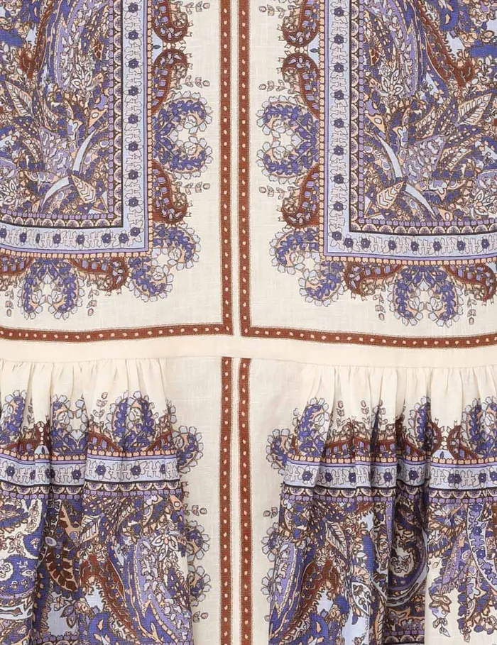 Women Zimmermann Dresses and Coverups Ottie Eyelet Mini Dress Purple Paisley