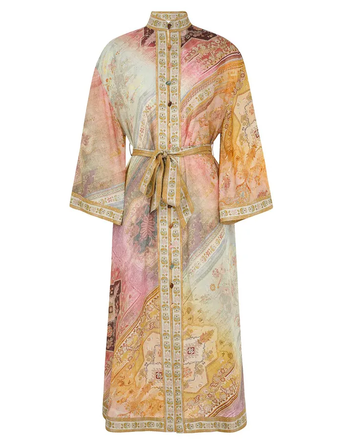 Women Zimmermann Dresses and Coverups Tallow Midi Shirt Dress Ombre Multi