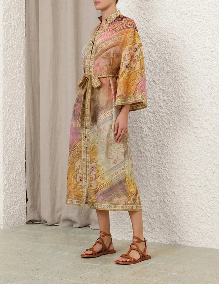 Women Zimmermann Dresses and Coverups Tallow Midi Shirt Dress Ombre Multi