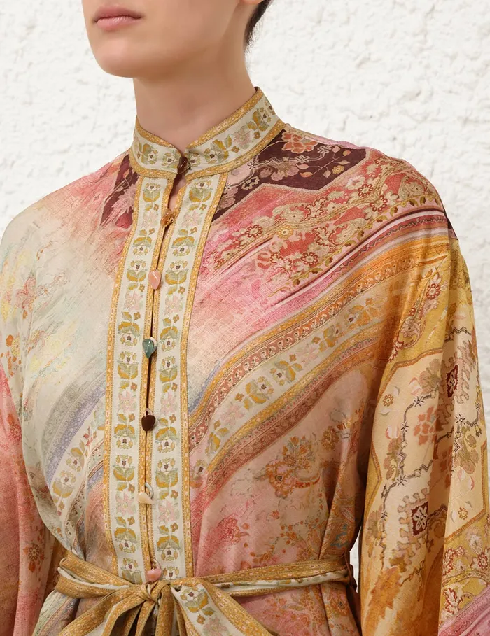 Women Zimmermann Dresses and Coverups Tallow Midi Shirt Dress Ombre Multi