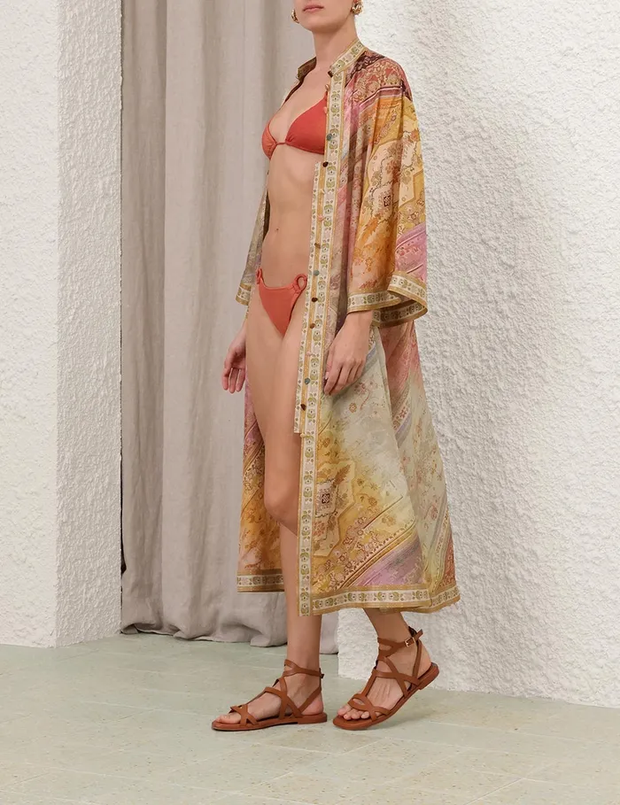 Women Zimmermann Dresses and Coverups Tallow Midi Shirt Dress Ombre Multi