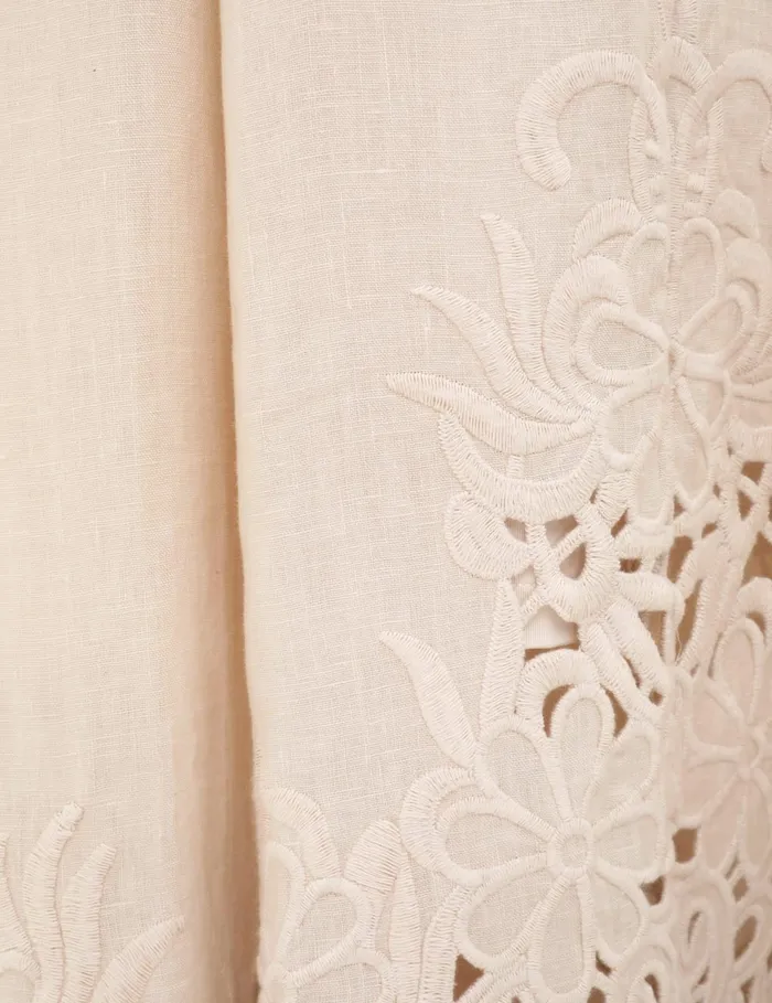 Women Zimmermann Dresses and Coverups Wylie Embroidered Billow Dress Cream