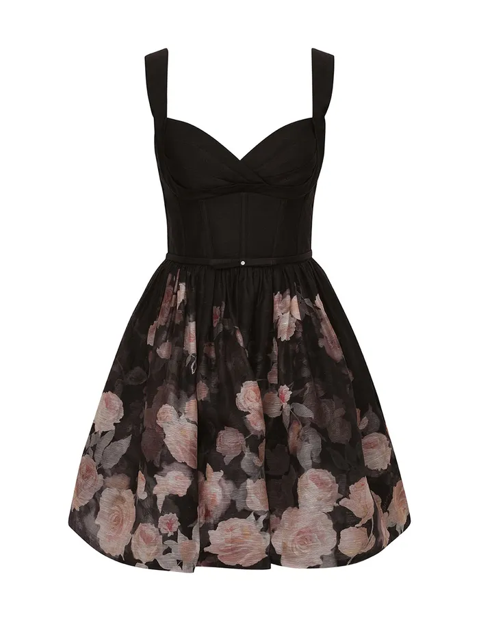 Women Zimmermann Dresses Crush Picnic Mini Dress Black Floral