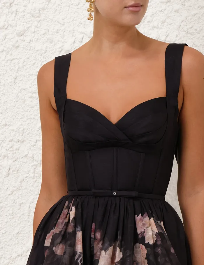Women Zimmermann Dresses Crush Picnic Mini Dress Black Floral