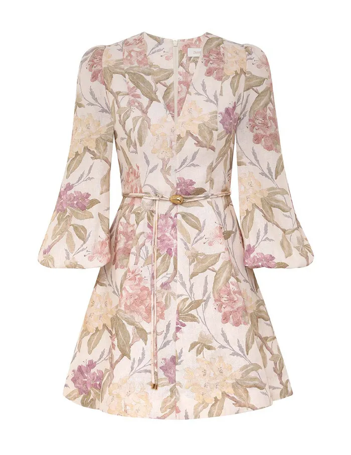 Women Zimmermann Dresses Illustration Belted Flip Dress Cream Inca Lily