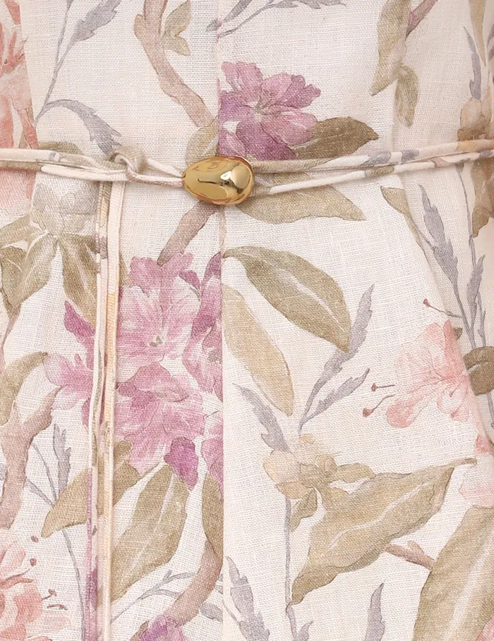 Women Zimmermann Dresses Illustration Belted Flip Dress Cream Inca Lily