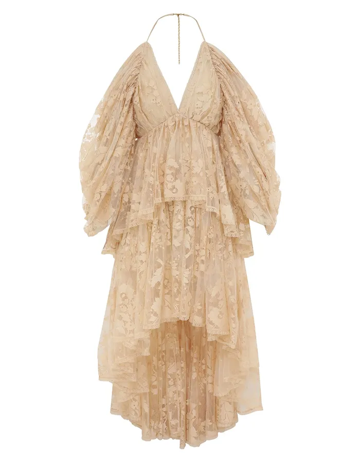 Women Zimmermann Dresses Illustration Lace Mini Dress Cream