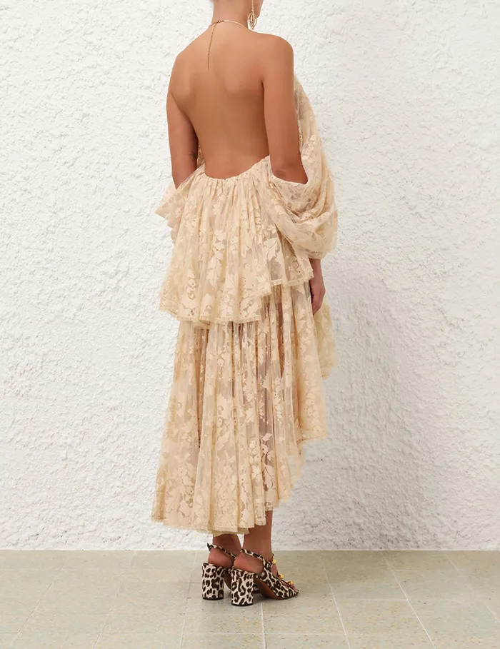 Women Zimmermann Dresses Illustration Lace Mini Dress Cream