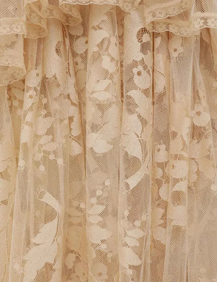 Women Zimmermann Dresses Illustration Lace Mini Dress Cream
