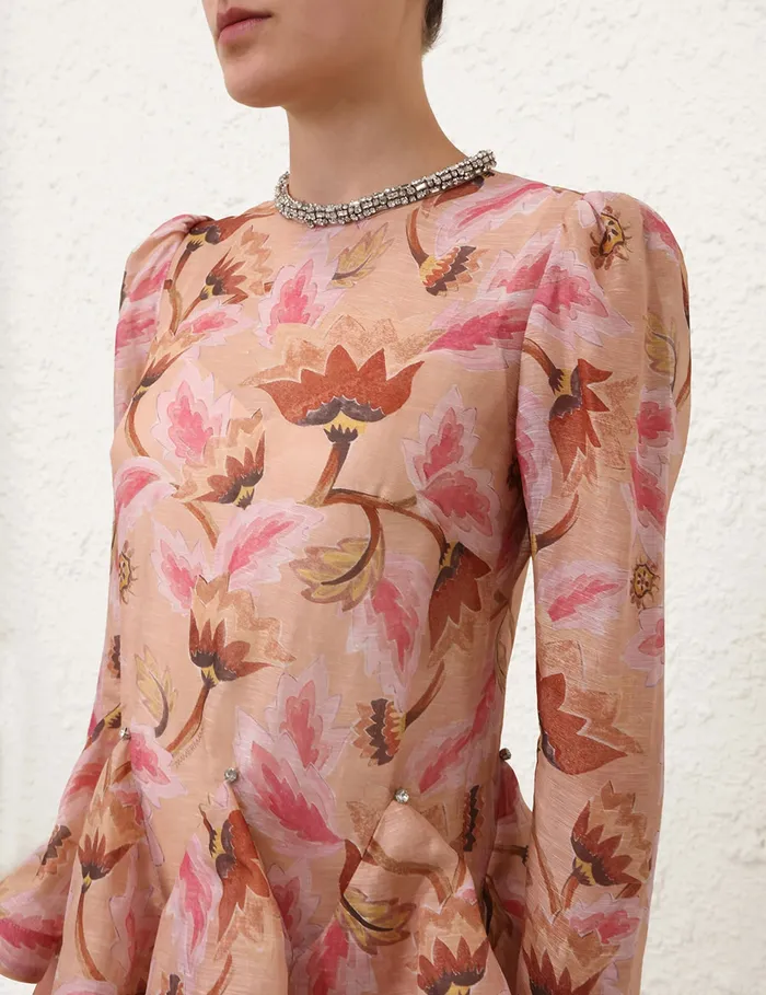Women Zimmermann Dresses Illustration Tiered Midi Dress Myrtle Eden