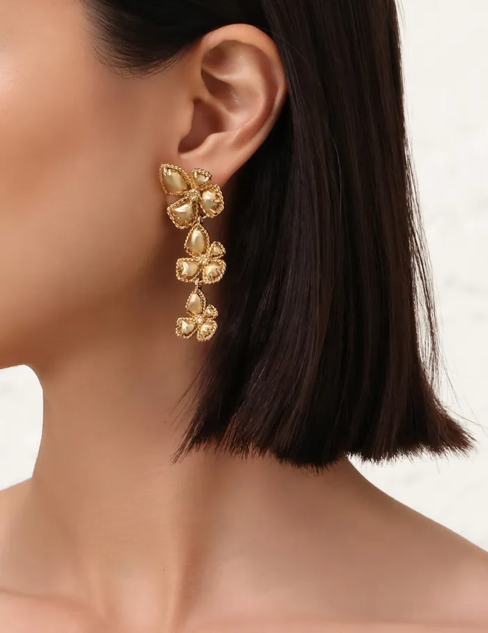 Women Zimmermann Earrings Bloom Large Dangles Gold