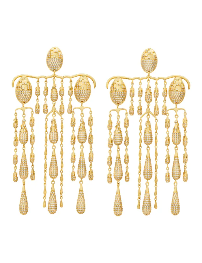 Women Zimmermann Earrings Midnight Chandelier Gold