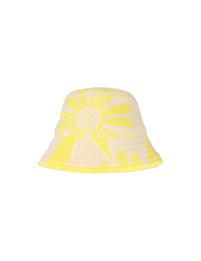 Women Zimmermann Hats Jacquard Towel Bucket Hat Yellowcream