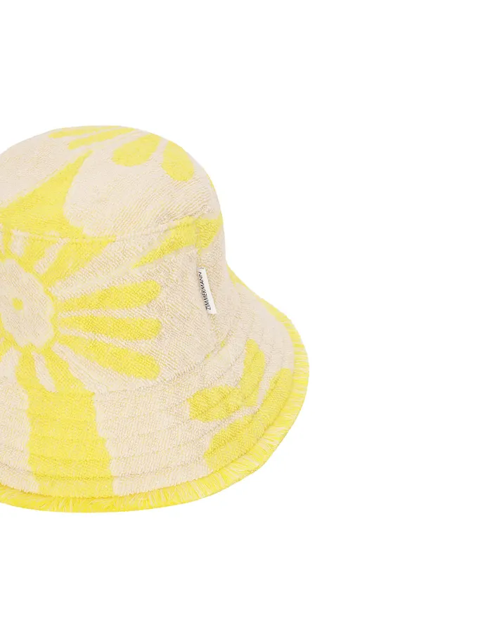 Women Zimmermann Hats Jacquard Towel Bucket Hat Yellowcream