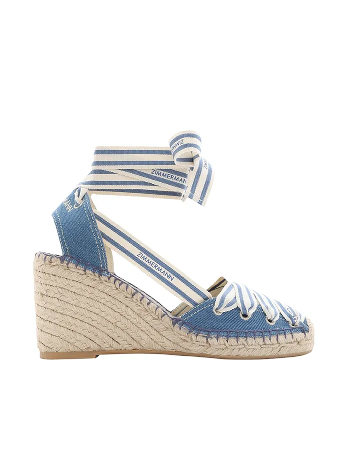 Women Zimmermann Heeled Sandals Sol Espadrille 95 Denim