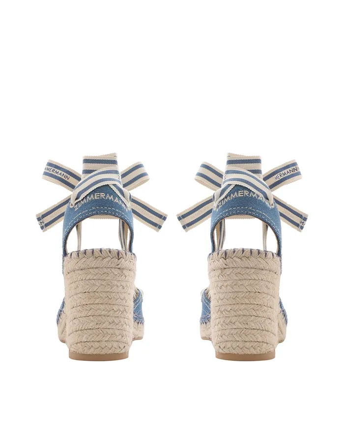 Women Zimmermann Heeled Sandals Sol Espadrille 95 Denim