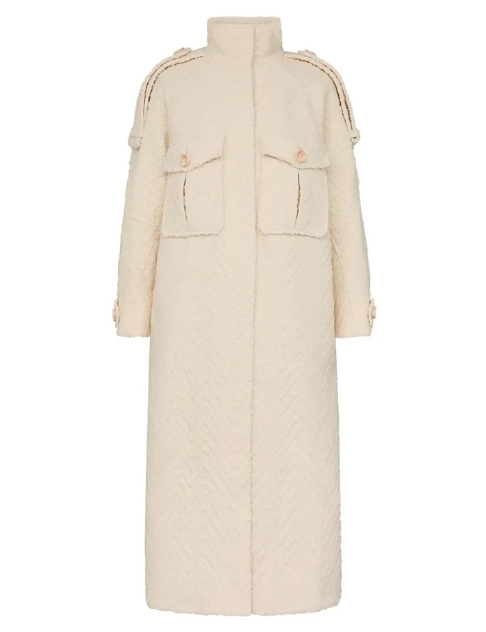 Women Zimmermann Jackets and Coats Illustration Chevron Coat Cream