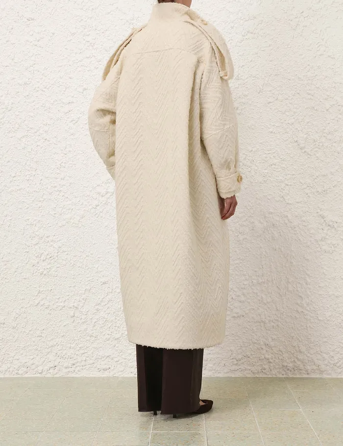 Women Zimmermann Jackets and Coats Illustration Chevron Coat Cream