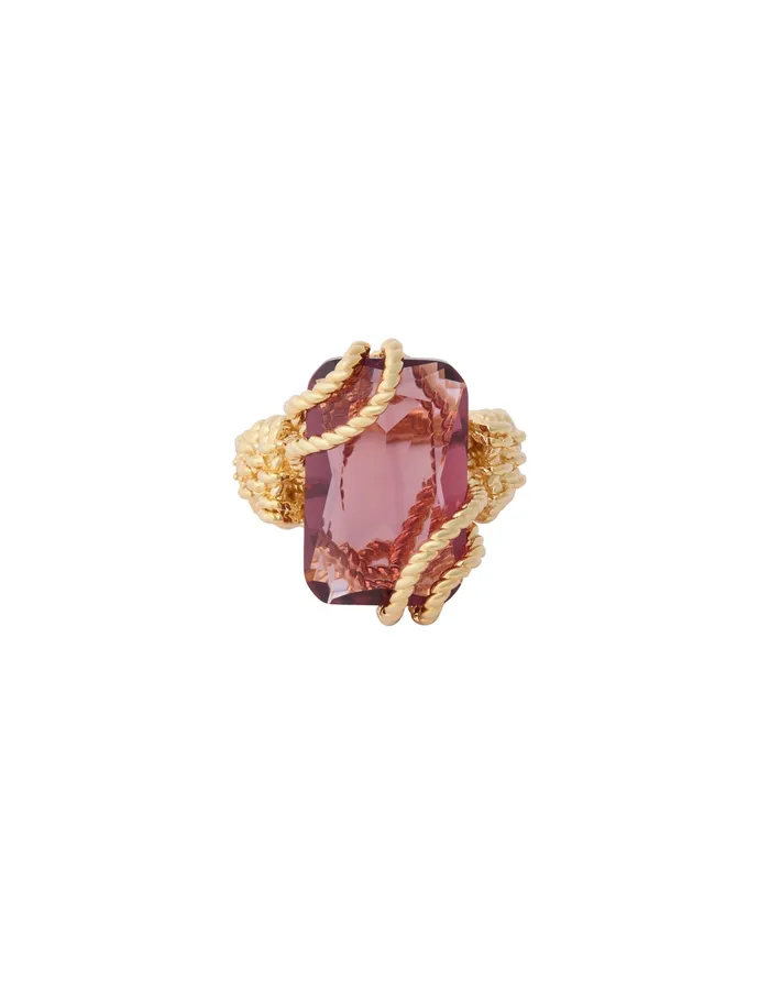 Women Zimmermann Jewellery Bloom Ring Goldburgundy