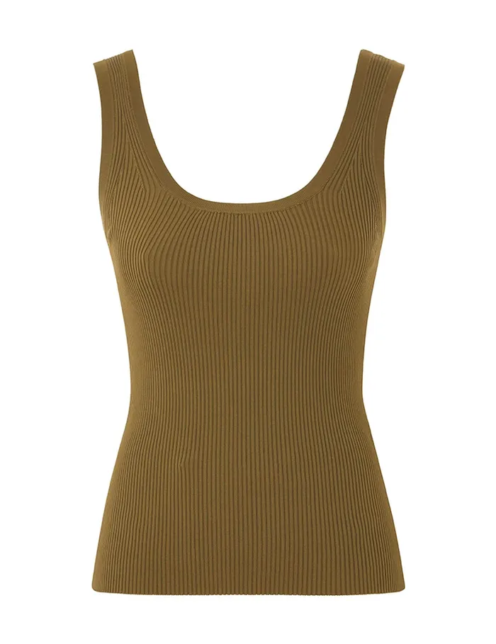 Women Zimmermann Knitwear Ottie Scoop Neck Tank Olive