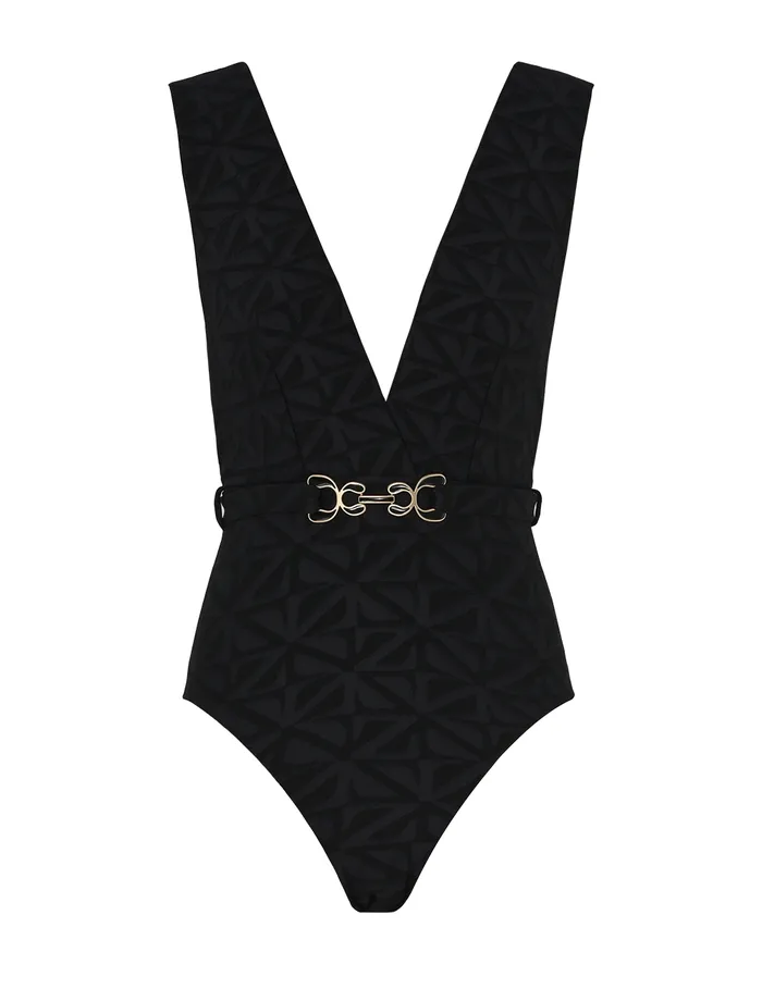 Women Zimmermann One Pieces Maxine Textured Plunge 1pc Black