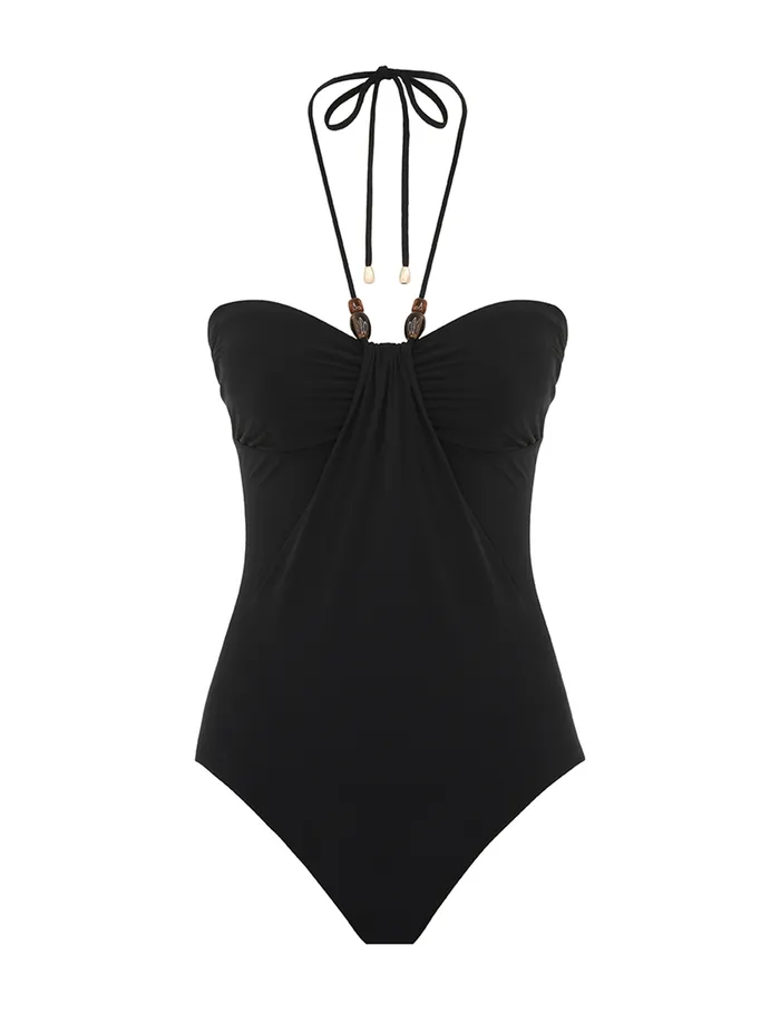 Women Zimmermann One Pieces Wylie Drape Halter 1pc Black