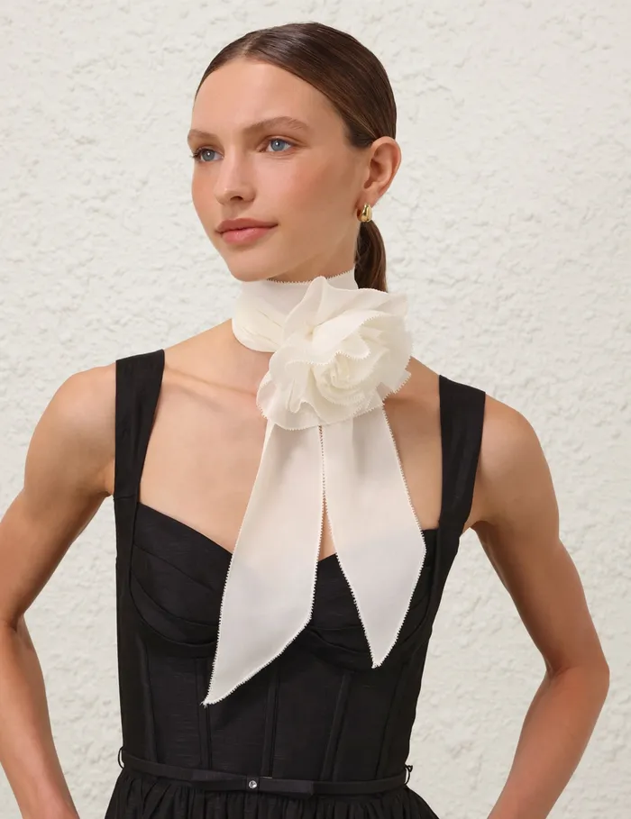Women Zimmermann Scarves Flower Neck Scarf Ivory