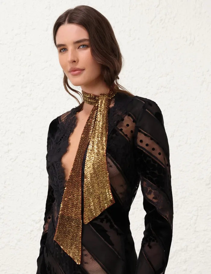 Women Zimmermann Scarves Sequin Neck Scarf Rustantique Gold