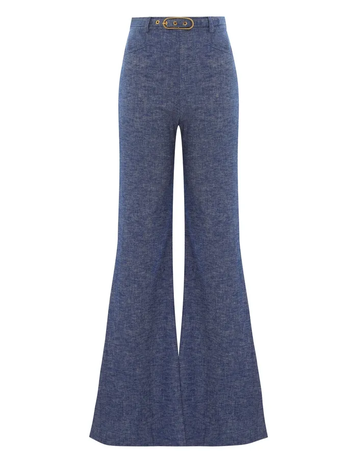 Women Zimmermann Shorts and Pants Eden Chambray Flare Pant Chambray