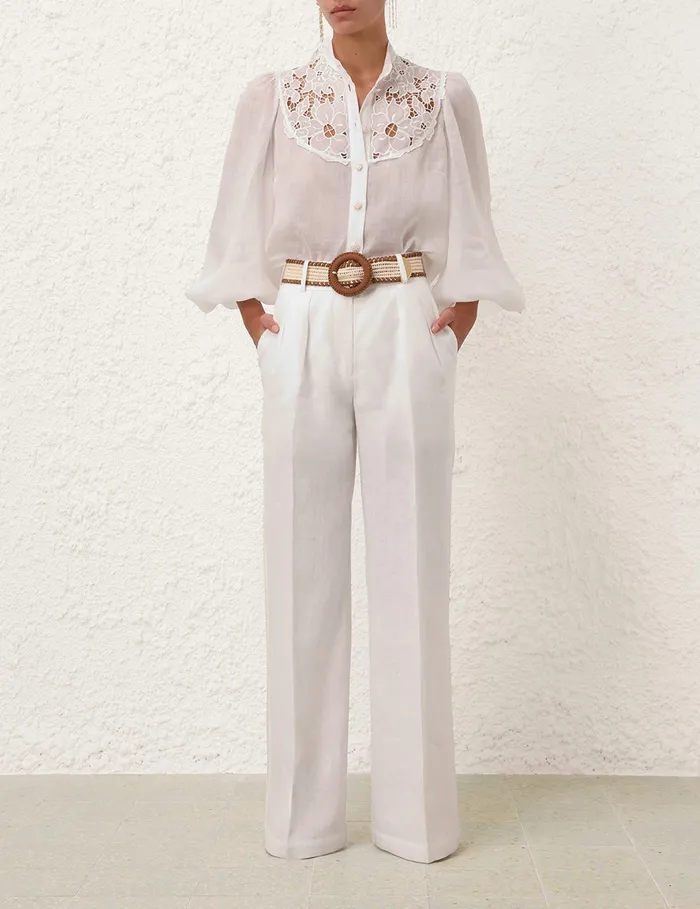 Women Zimmermann Shorts and Pants Golden Tuck Pant Ivory