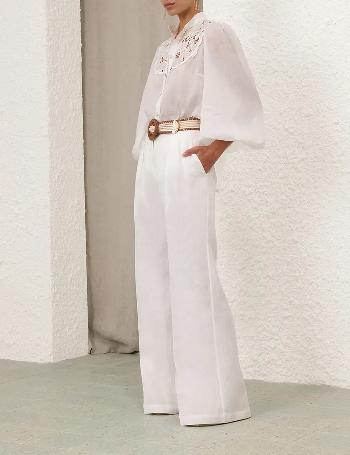 Women Zimmermann Shorts and Pants Golden Tuck Pant Ivory